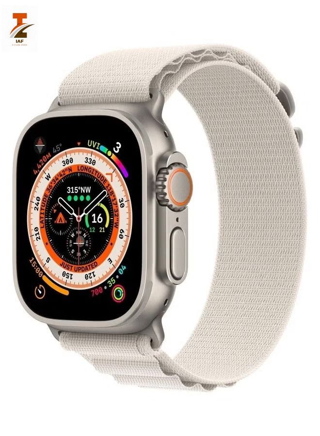 IAF Smart Watch 49mm Series 8 Ultra Waterproof Health Monitor Sport Fitness Tracker Big Display Alloy Case with Nylon Alpine Loop Band for iOS Android - Image 1