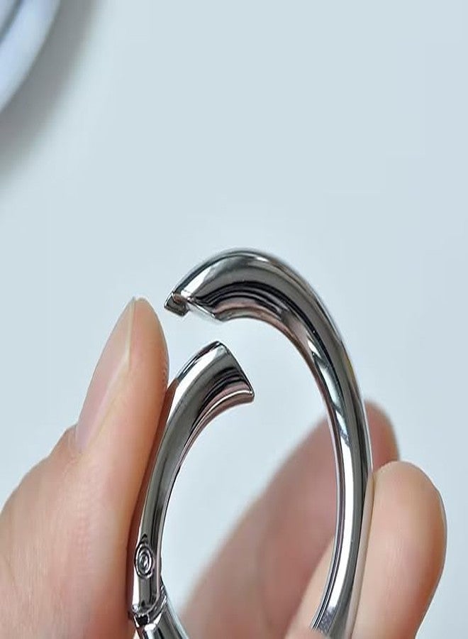 Artify | 35mm Round Spring Snap Ring (Pack of 10) | Zinc Alloy Hook Key Ring Buckle for Art and DIY Project - Silver - Image 2