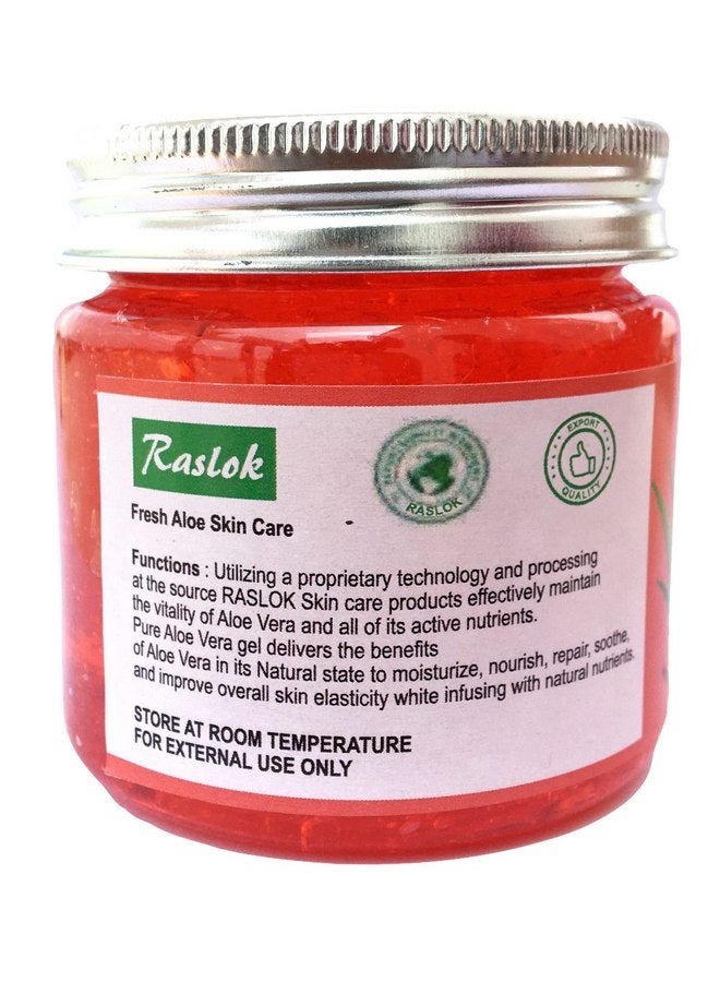Raslok Aloe Vera Gel Pure Natural Organic Aloe Gel For Moisturizing Face Skin & Hair Care (Hibiscus, 7.76 OZ) - Image 3