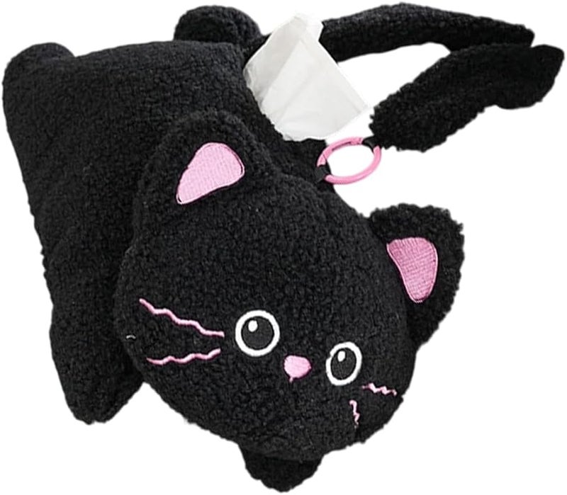 Cute Dog Pattern Car Headrest Tissue Holder Plush Animal Back Seat Dispenser - Image 1