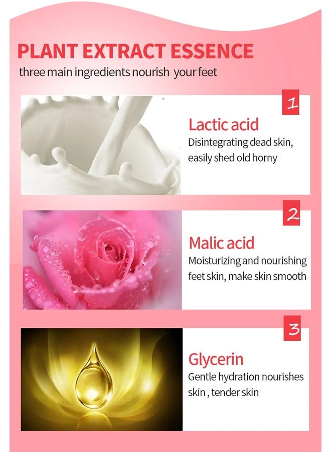 Foot Peeling and Exfoliating Mask, Dead Skin Removing Sock - Rose