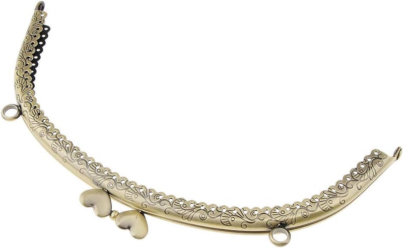 klarako Vintage Metal Kiss Clasp Frame Coin Purse Handbag Bag Crossbody DIY Making Bronze, 20.5x11cm - Image 1