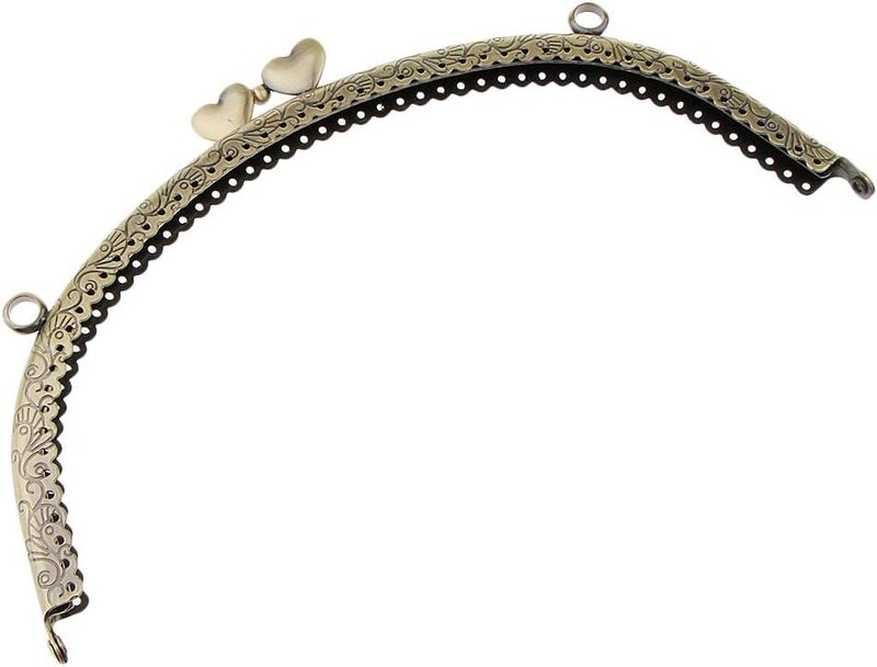 klarako Vintage Metal Kiss Clasp Frame Coin Purse Handbag Bag Crossbody DIY Making Bronze, 20.5x11cm - Image 2