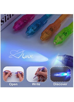 ESSEN Invisible Ink Pen Secret Spy Party Favors with UV Light for kids - 5pcs  - Image 2