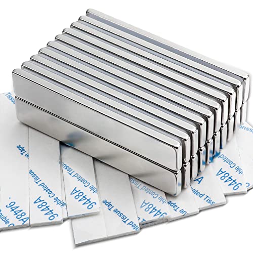 MIKEDE Magnets, 20 Pack Strong Neodymium Bar Magnets with Adhesive Backing, Rare Earth Fridge Magnet Heavy Duty, Metal Powerful Magnet for Craft, Whiteboard, Garage, Kitchen - 60x10x3 mm - Image 3