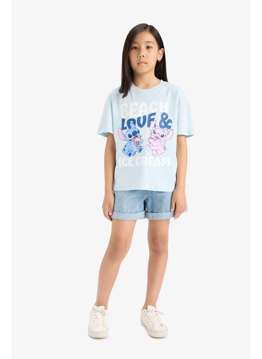 DeFacto Girl Relax Fit Lilo & Stitch Licensed Short Sleeve T Shirt  - Image 2