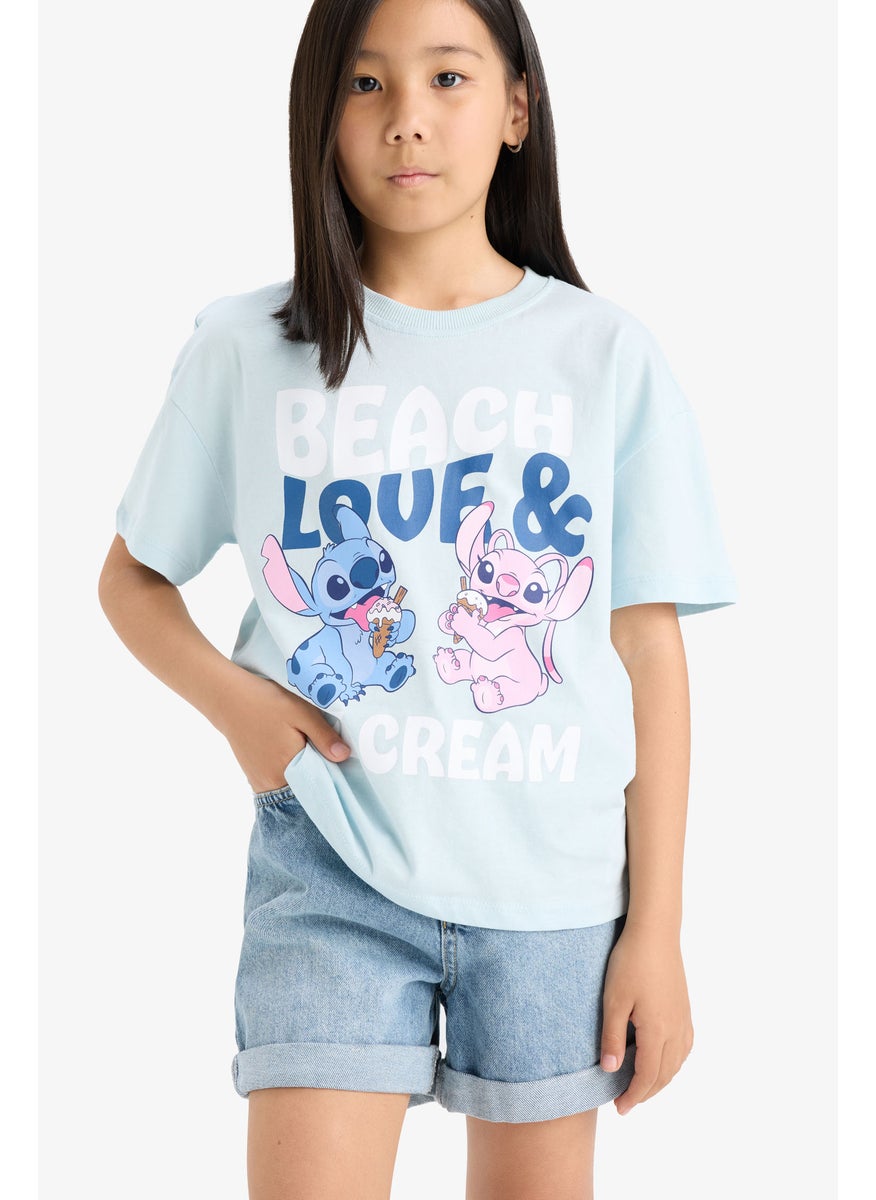 DeFacto Girl Relax Fit Lilo & Stitch Licensed Short Sleeve T Shirt  - Image 1