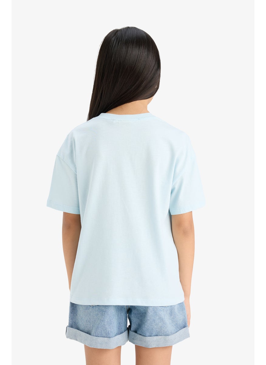 DeFacto Girl Relax Fit Lilo & Stitch Licensed Short Sleeve T Shirt  - Image 4