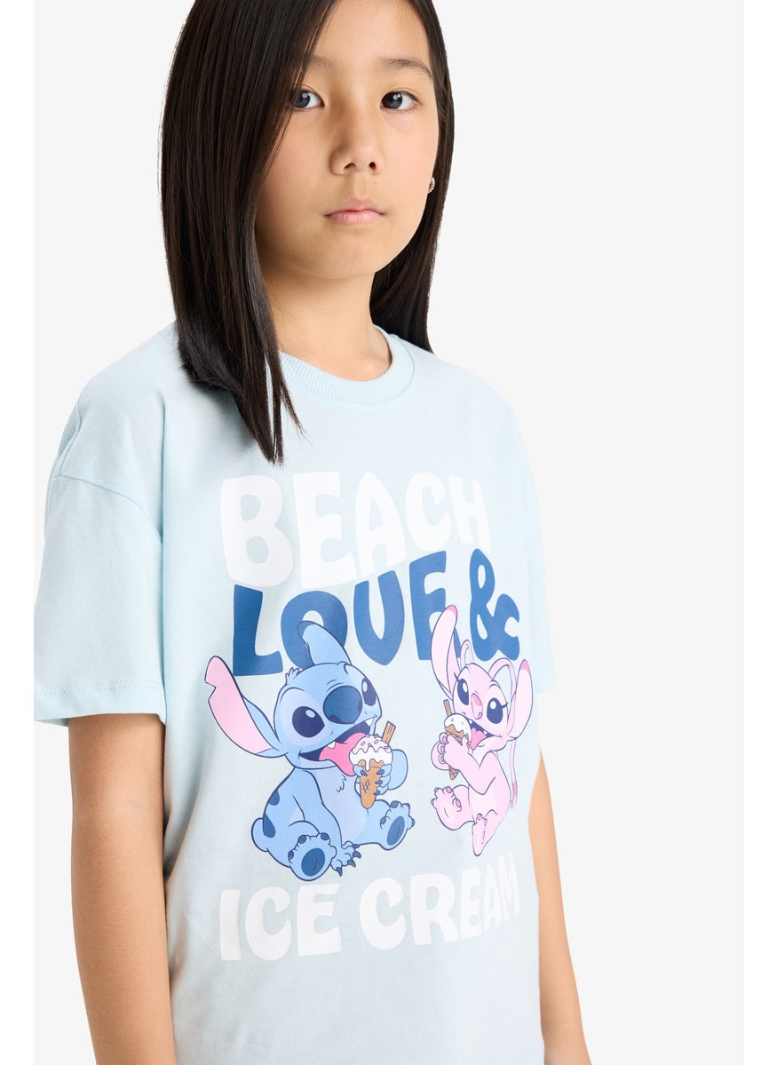 DeFacto Girl Relax Fit Lilo & Stitch Licensed Short Sleeve T Shirt  - Image 3