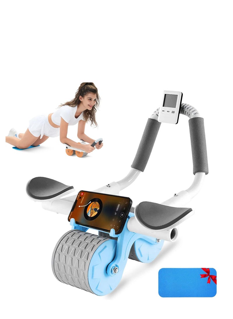 Arabest Automatic Rebound Ab Abdominal Exercise Roller Wheel, with Elbow Support and Timer, Abs Roller Wheel Core Exercise Equipment, for Men Women - Image 1