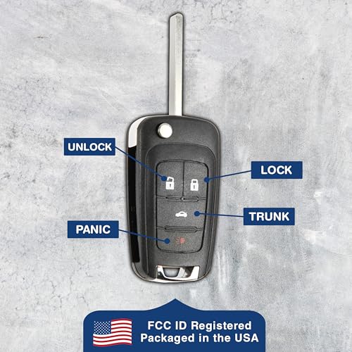 KeylessOption 2X KeylessOption Key Fob for 2010 2011 2012 2013 2014 2015 2016 2017 2018 2019 GMC Terrain Chevrolet Camaro Impala Malibu Buick Encore Regal Remote, 4-Button OHT01060512, Programming Guide Included - Image 5