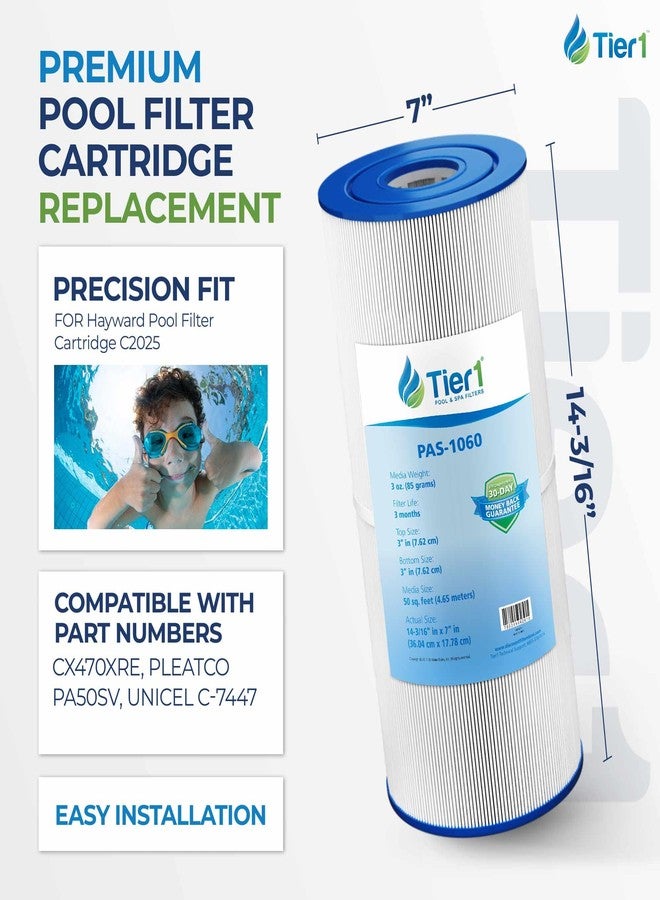 Tier1 Hayward C2025, SwimClear C2020 C2025, Filbur FC-1235, Pleatco PA50SV, Unicel C-7447 Comparable Replacement Pool and Spa Filter Cartridge - Image 2