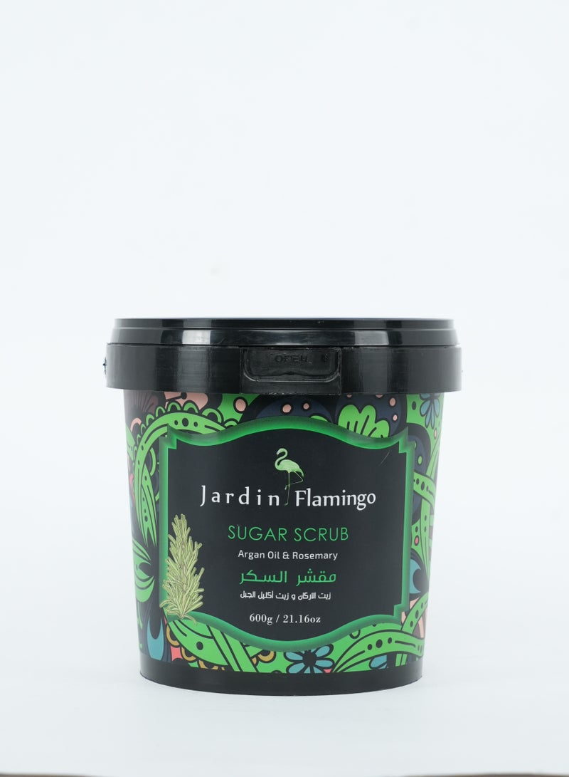 Jardin Flamingo Sugar Scrub 600g - Argan Oil & Rosemary - Image 1