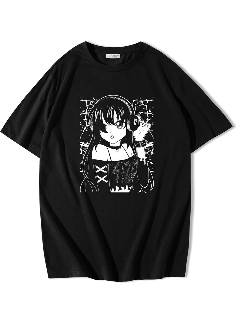 BRZ Collection Unisex Oversize Anime Dark Girl T-Shirt