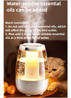 ZEPONOVA 3.2L humidifier with humidity display, large humidifier, 2 Nozzles and 3 adjustment modes, night light function, lasting 20 hours, Quiet (Pearl White)  - Image 2