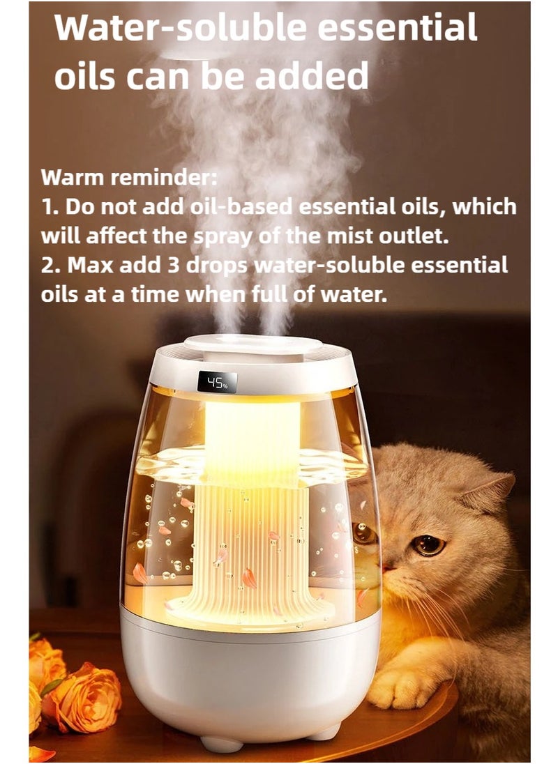 زيبونوفا 3.2L humidifier with humidity display, large humidifier, 2 Nozzles and 3 adjustment modes, night light function, lasting 20 hours, Quiet (White)  - Image 2
