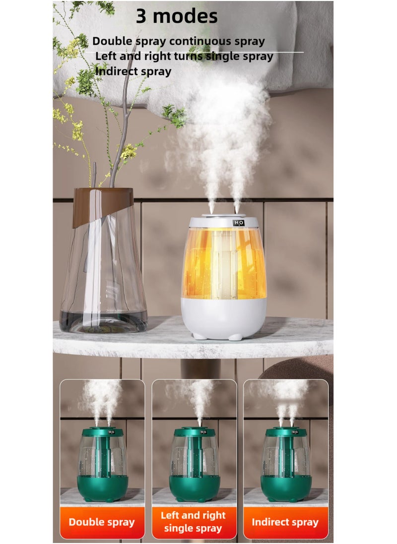 زيبونوفا 3.2L humidifier with humidity display, large humidifier, 2 Nozzles and 3 adjustment modes, night light function, lasting 20 hours, Quiet (White)  - Image 3