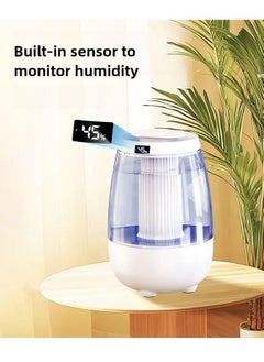 ZEPONOVA 3.2L humidifier with humidity display, large humidifier, 2 Nozzles and 3 adjustment modes, night light function, lasting 20 hours, Quiet (Pearl White)  - Image 4