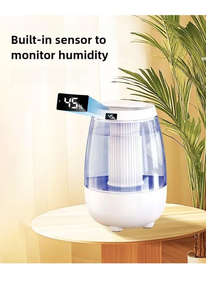 زيبونوفا 3.2L humidifier with humidity display, large humidifier, 2 Nozzles and 3 adjustment modes, night light function, lasting 20 hours, Quiet (White)  - Image 4