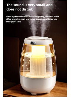 ZEPONOVA 3.2L humidifier with humidity display, large humidifier, 2 Nozzles and 3 adjustment modes, night light function, lasting 20 hours, Quiet (Pearl White)  - Image 5