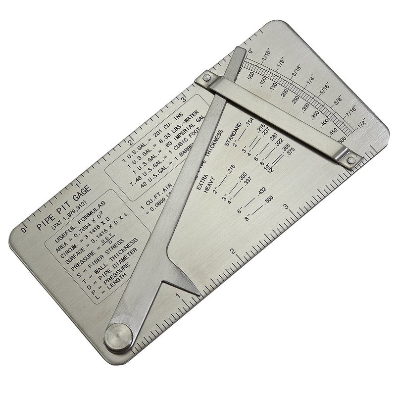 RIVERWELD مقياس لحام أنبوب ريفرويلد لقياس عمق اللحام مدى 0 إلى 1/2 بوصة في 1/64 بوصة و .010 زيادات بوصة - Image 1