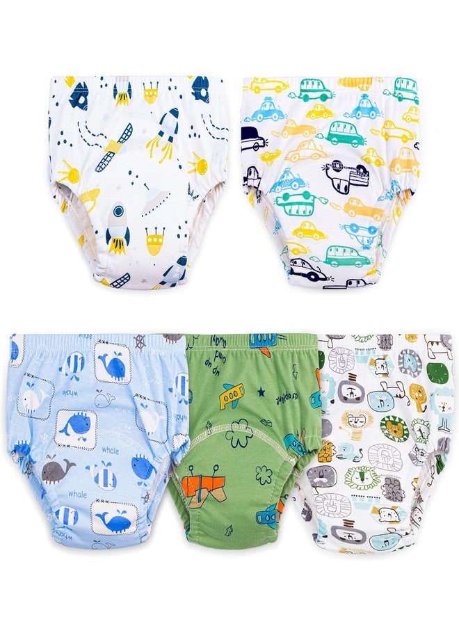 Max Shape Cotton Training Pants for Baby and Toddler Boys,Toddler Boys Potty Training Underwear 5 Pack Green 5T - Image 1
