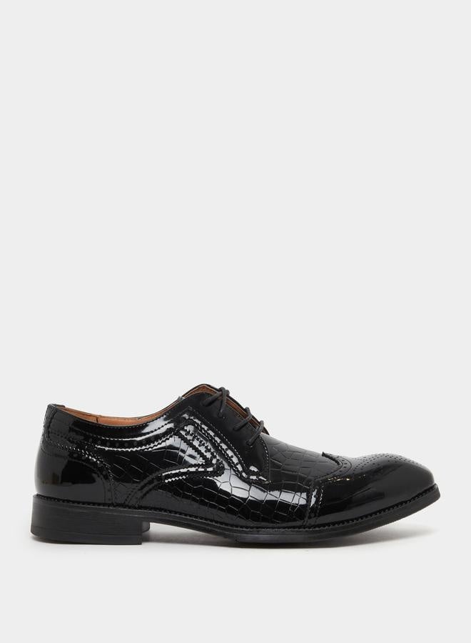 Styli Faux Leather Pointed Toe Derby Shoes  - Image 1
