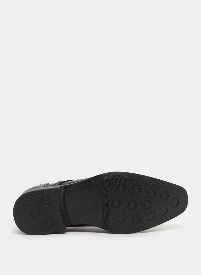 Styli Faux Leather Pointed Toe Derby Shoes