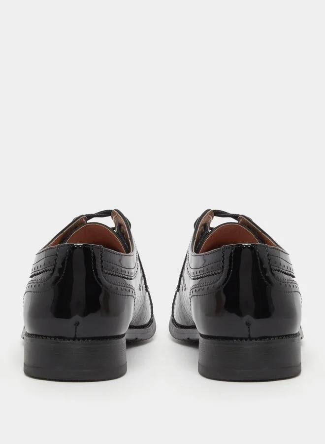 Styli Faux Leather Pointed Toe Derby Shoes