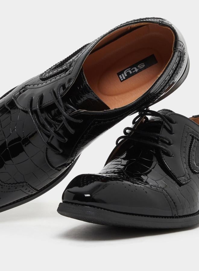 Styli Faux Leather Pointed Toe Derby Shoes  - Image 3
