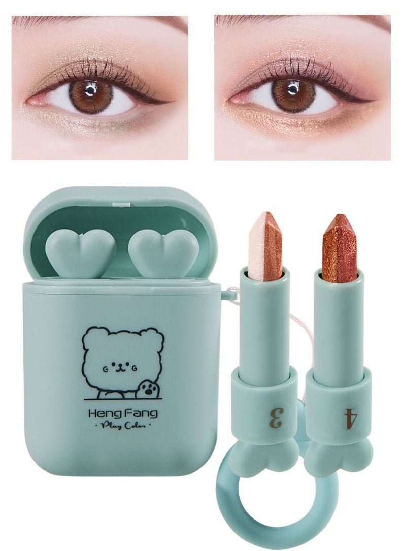Heng Fang - Eye Shadow Stick Double Tube Headphone Storage Box Eye Makeup - Image 1