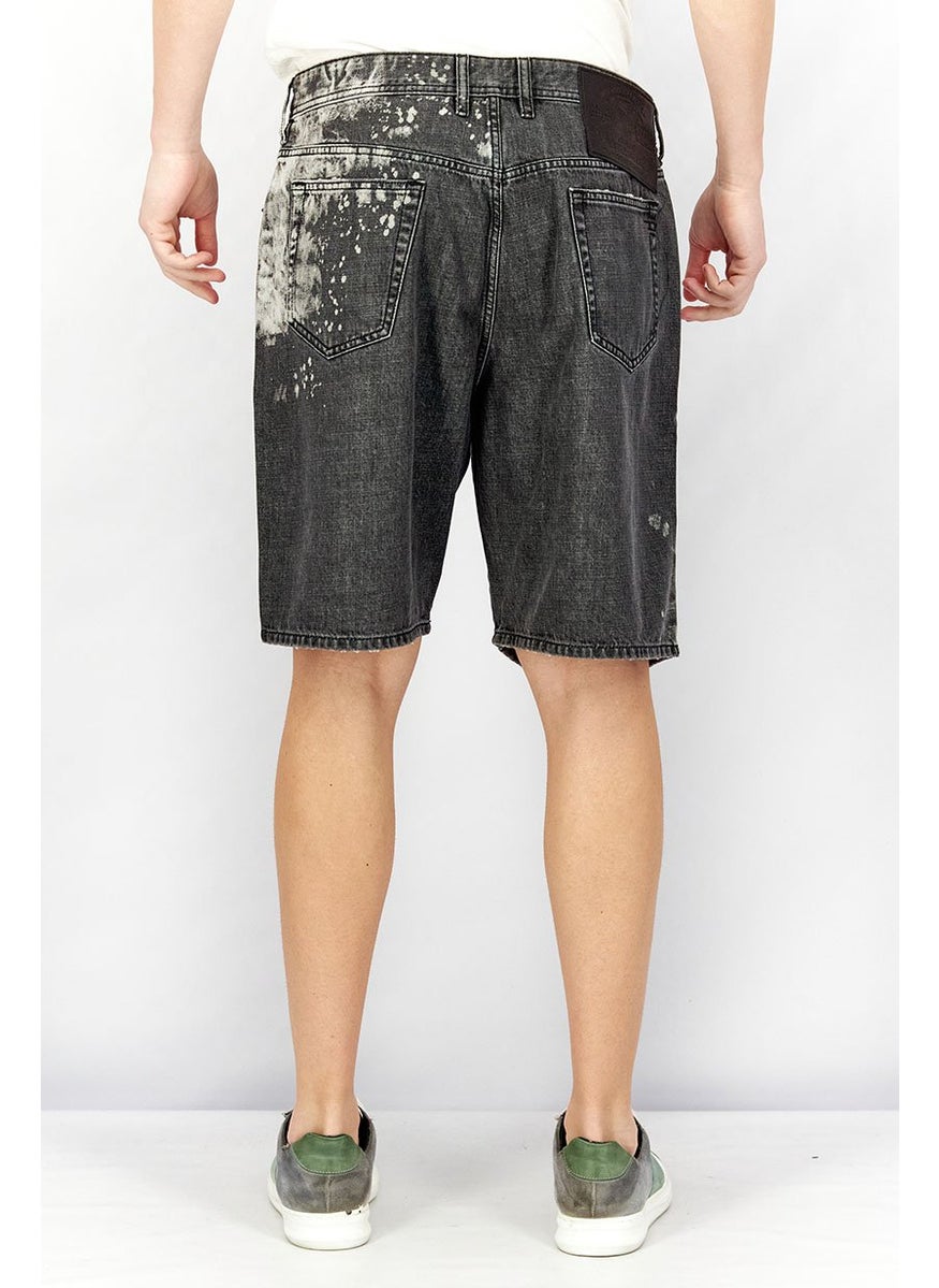 DIESEL Men Regular Fit Washed Denim Short, Black Wash  - Image 3