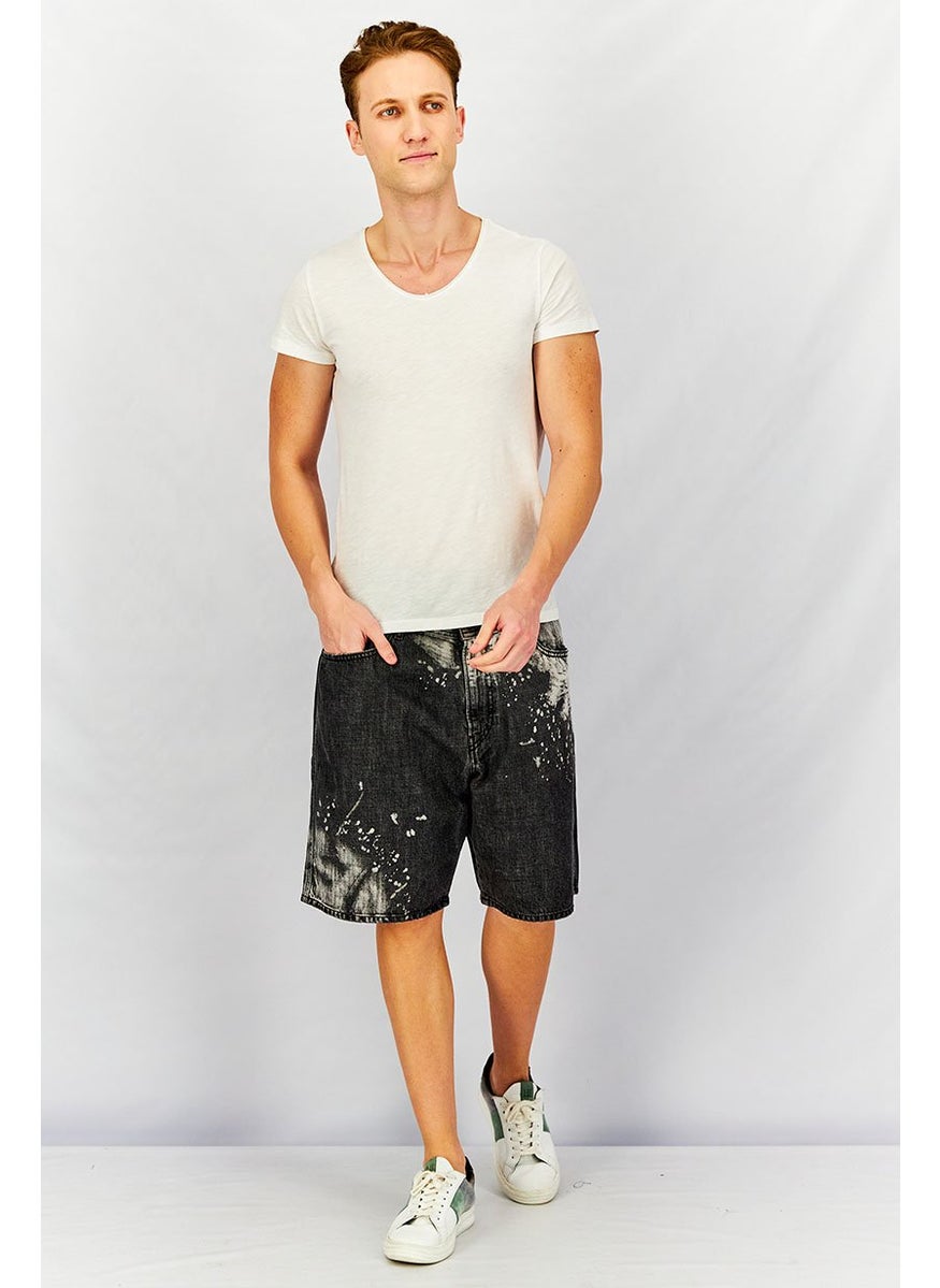 DIESEL Men Regular Fit Washed Denim Short, Black Wash  - Image 4