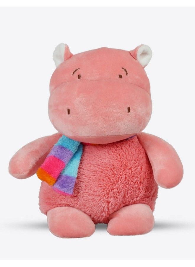 Mirada - Animal Coral & Blue Super Plush Stuffed Scarf Hippo Soft Toy For Kids25Cm - Image 1