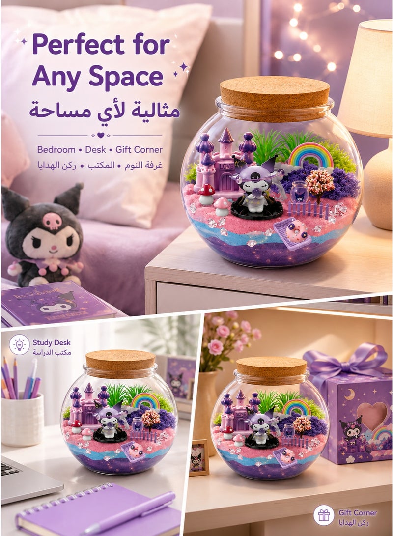 BaytEasy Light Up Terrarium Craft Kit for Kids, DIY Fantasy Garden Night Light with Remote, Colored Sand, Rainbow, Castle, Mushrooms & Mini Decor, Birthday Gift Toy for Girls Age 4 5 6 7 8-12 - Image 4