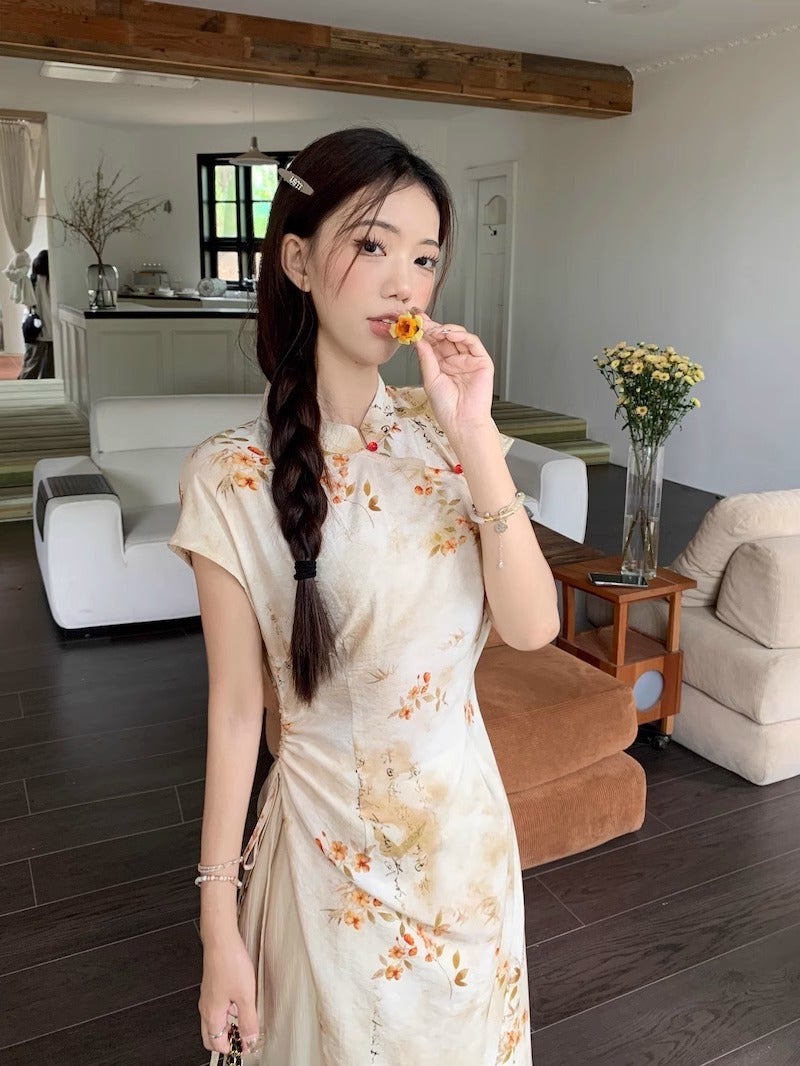 New Chinese Style High-Waisted Jacquard Suit Womens Summer Wardrobe Two-Piece Set Zen-Infused Chic Chinese Dress dress [single piece]] 