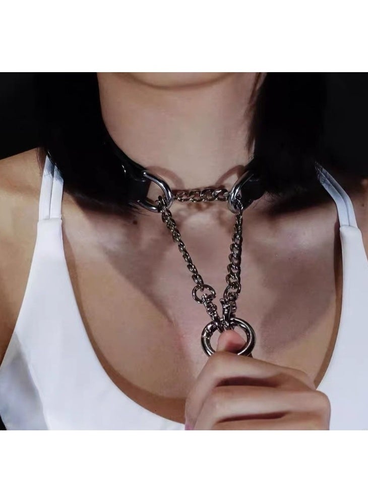 LATEEN Black Leather Choker Vintage Gothic Punk Choker Fancy Dress Rock Choker Necklace PU Leather Collar Choker For Women Men Accessory - Image 1