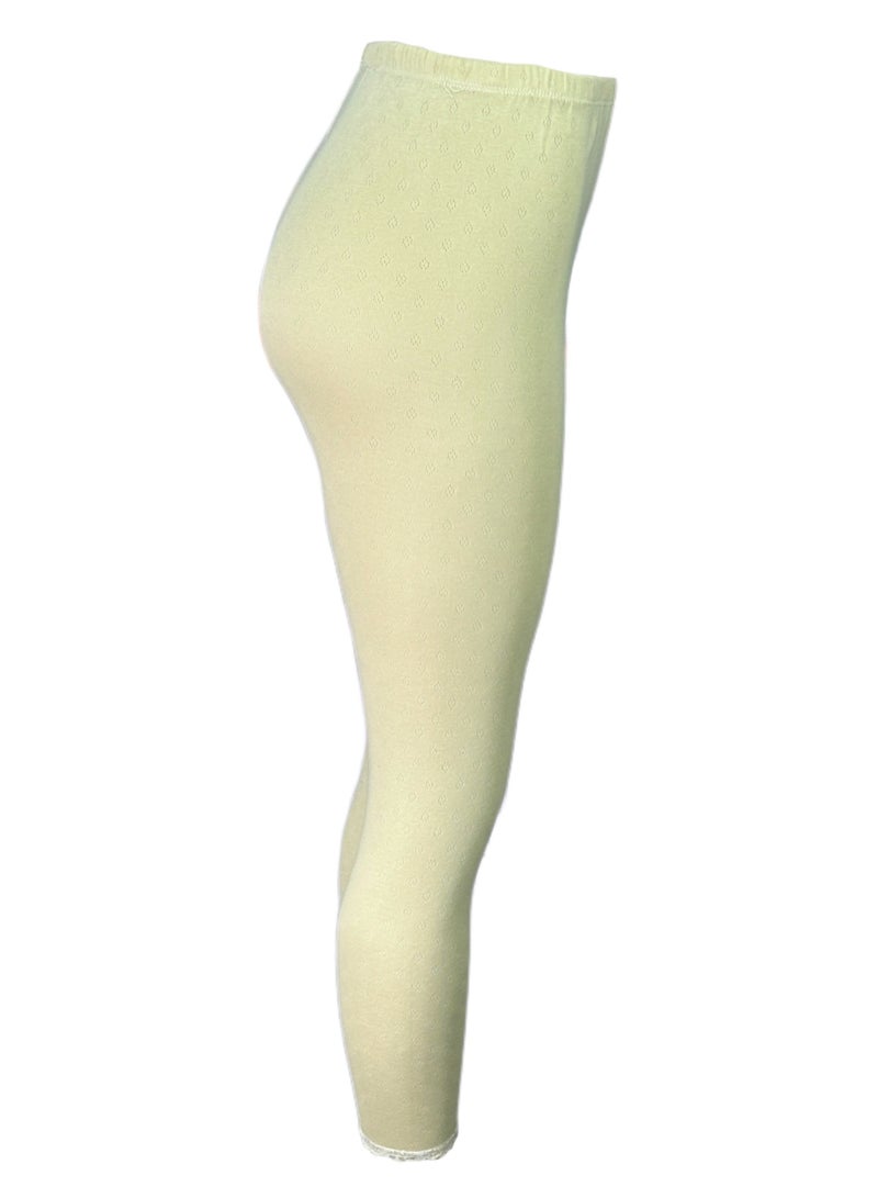 سيتي روز 3 قطع سروال ليقنز نسائي قطن مخرم ضيق داخلي بيج - Image 4