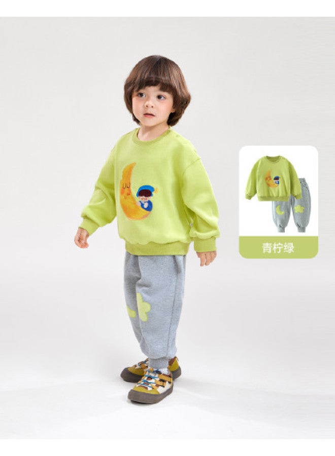 Boys' Sweatshirt Set Children's Casual Warm Pullover Baby Spring And Autumn Loose Sportswear Stylish Girls' - Image 1