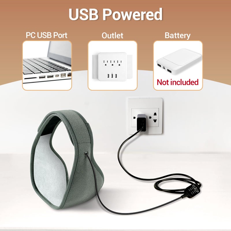 Comfytemp Face Heating Pad for TMJ Relief, Heated Face Mask with 3 Heat and Time Settings, USB Electric Wearable Heating Pad for Face Jaw Chin Wisdom Teeth, Oral and Facial Surgery - Image 3