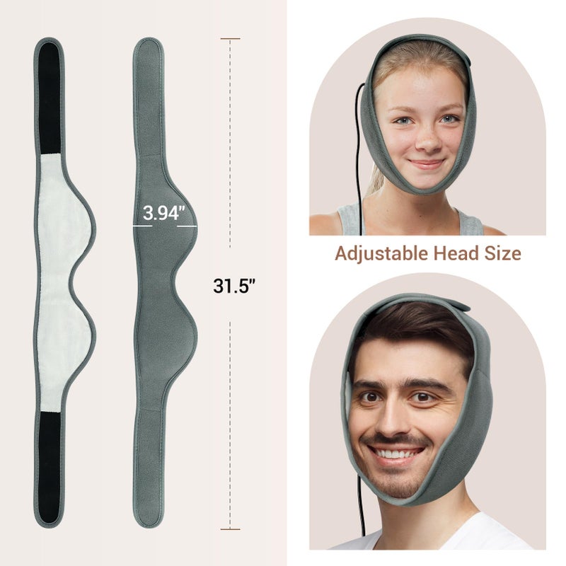 Comfytemp Face Heating Pad for TMJ Relief, Heated Face Mask with 3 Heat and Time Settings, USB Electric Wearable Heating Pad for Face Jaw Chin Wisdom Teeth, Oral and Facial Surgery - Image 4