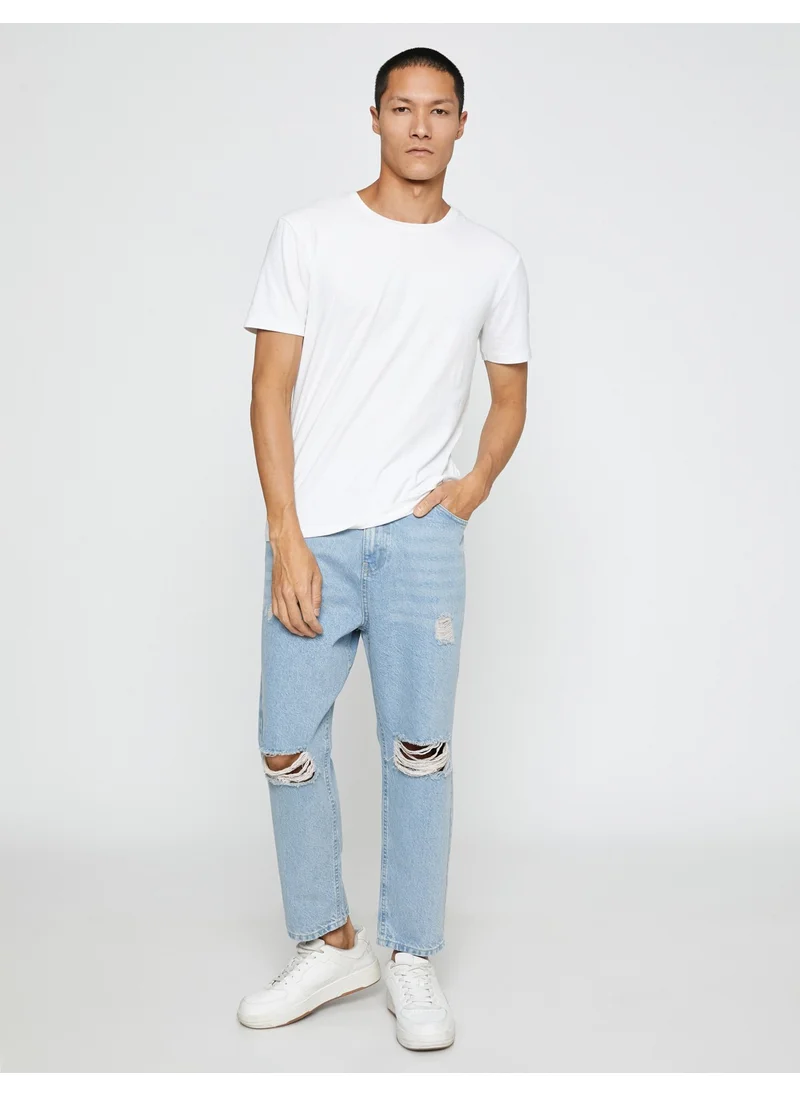 كوتون Loose Fit Jean Trousers - Steve Jean