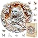 Jollitot Wooden Puzzles Adults 3D Cute Cat Wooden Puzzles 300 Pieces Unique Animal Shaped Wood Challenging Jigsaw Puzzles Gifts for Adults 134x134in - Image 2