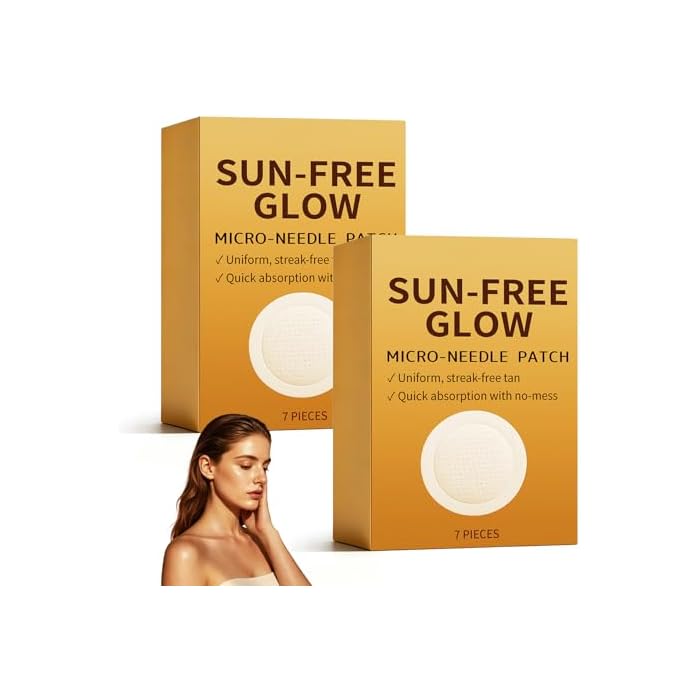Sun Free Glow Patches, 2026 New Advanced Sun Free Glow Microdarts Patch, Natural purevlab Tanning Patches for Women and Men, Suitable for All Skin Types (2 boxes)