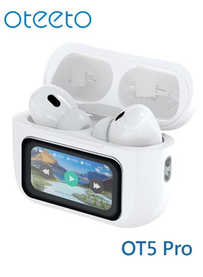 Oteeto OT5 Pro Wireless Earbuds With Smart Display, Hi-Fi Sound Quality and Noise Cancellation Designed For iPhones and iPads - Image 4