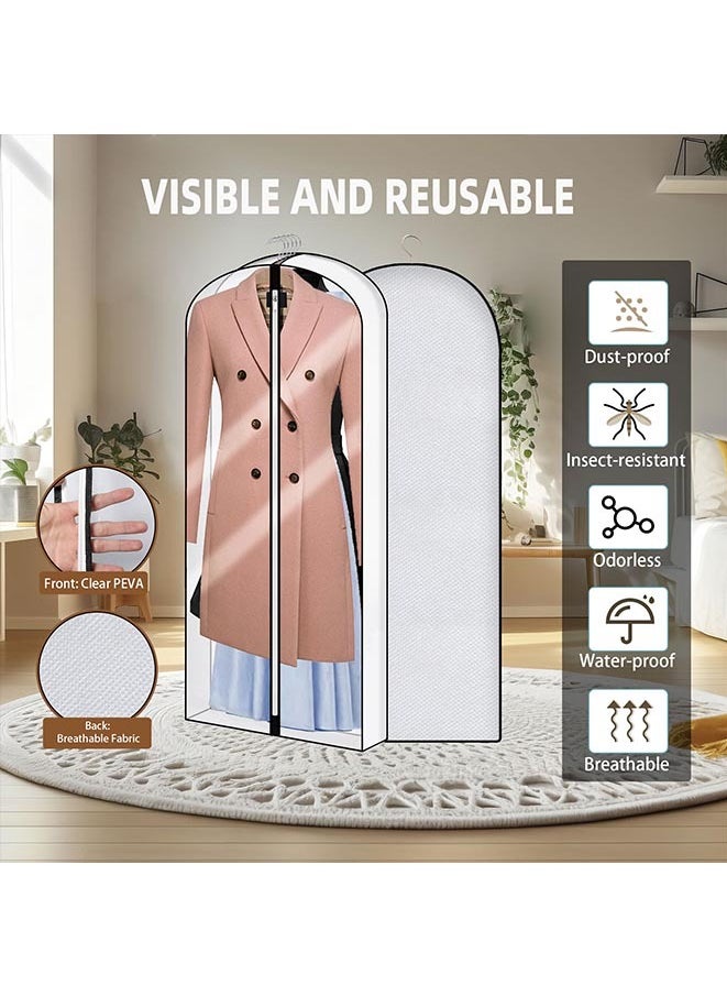 Hanging Garment Bags 5 Piece Set 60" 40" Clear Dust Proof Clothes Bag with Gussetes