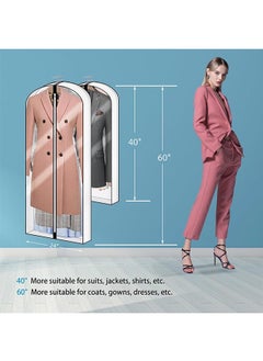 Muyixin Hanging Garment Bags 5 Piece Set 60" 40" Clear Dust Proof Clothes Bag with Gussetes  - Image 2
