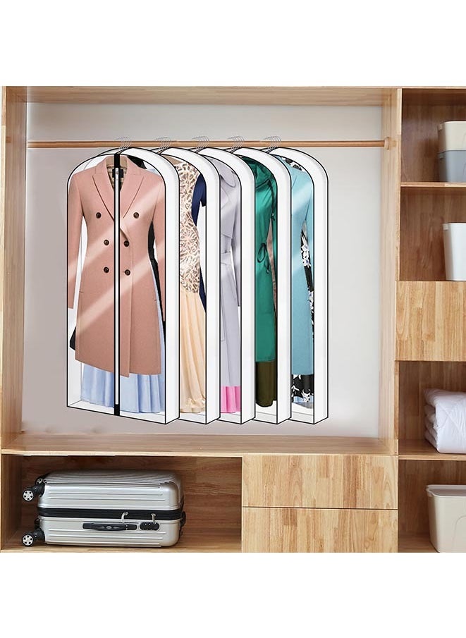 Hanging Garment Bags 5 Piece Set 60" 40" Clear Dust Proof Clothes Bag with Gussetes