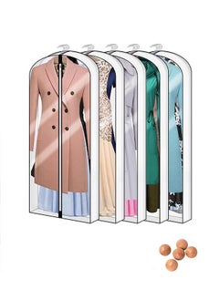 Muyixin Hanging Garment Bags 5 Piece Set 60" 40" Clear Dust Proof Clothes Bag with Gussetes  - Image 1