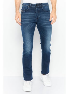 DIESEL Men Regular Fit Washed Buster Slim-Tapered Jeans, Navy  - Image 1